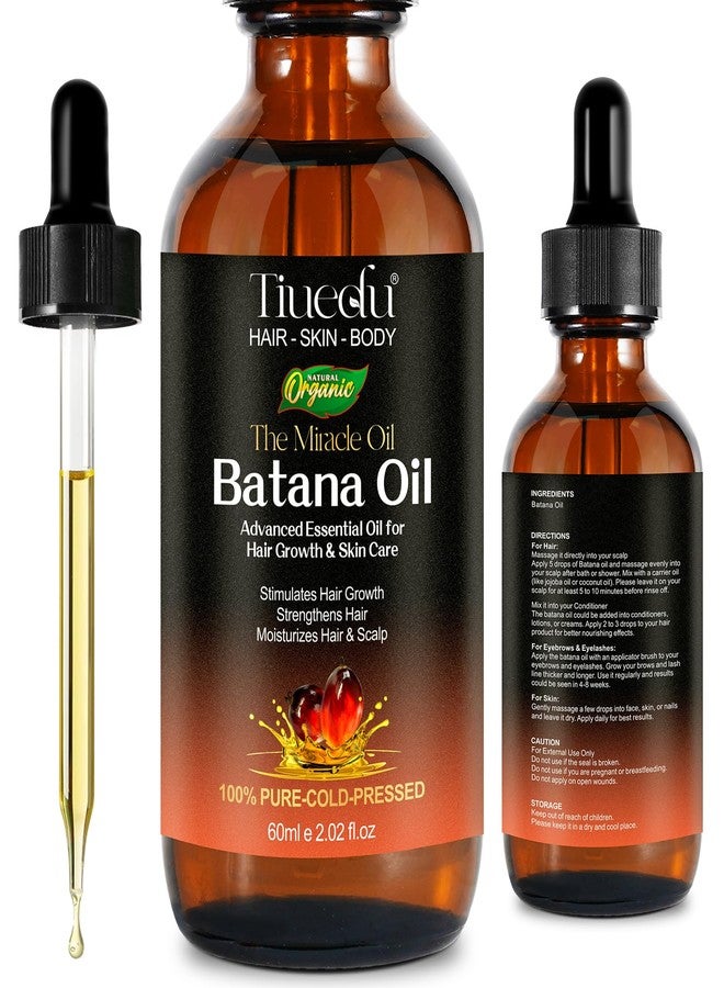 Tiuedu Batana Oil for Hair Growth, Natural Unrefined Batana Oil for Hair Growth, Nourish Scalp and Reduce Hair Loss Hair Oils, Essential Oils for Eyelashes, Eyebrows, Face, Skin Care, Body Massage -60ml - Image 1